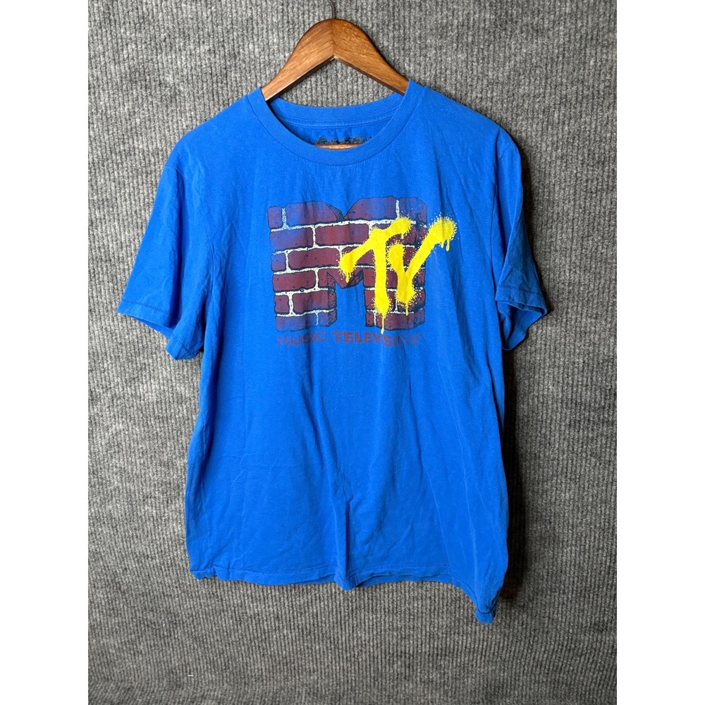 Vintage 2001 Aeropostale MTV Graphic T-Shirt Mens XL Blue Short Sleeve